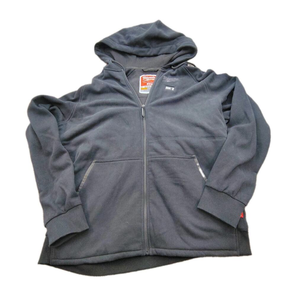 Milwaukee Heated Gear Hoodie Mens 2X Black M12 Waffle Lined Full Zip Tested Work